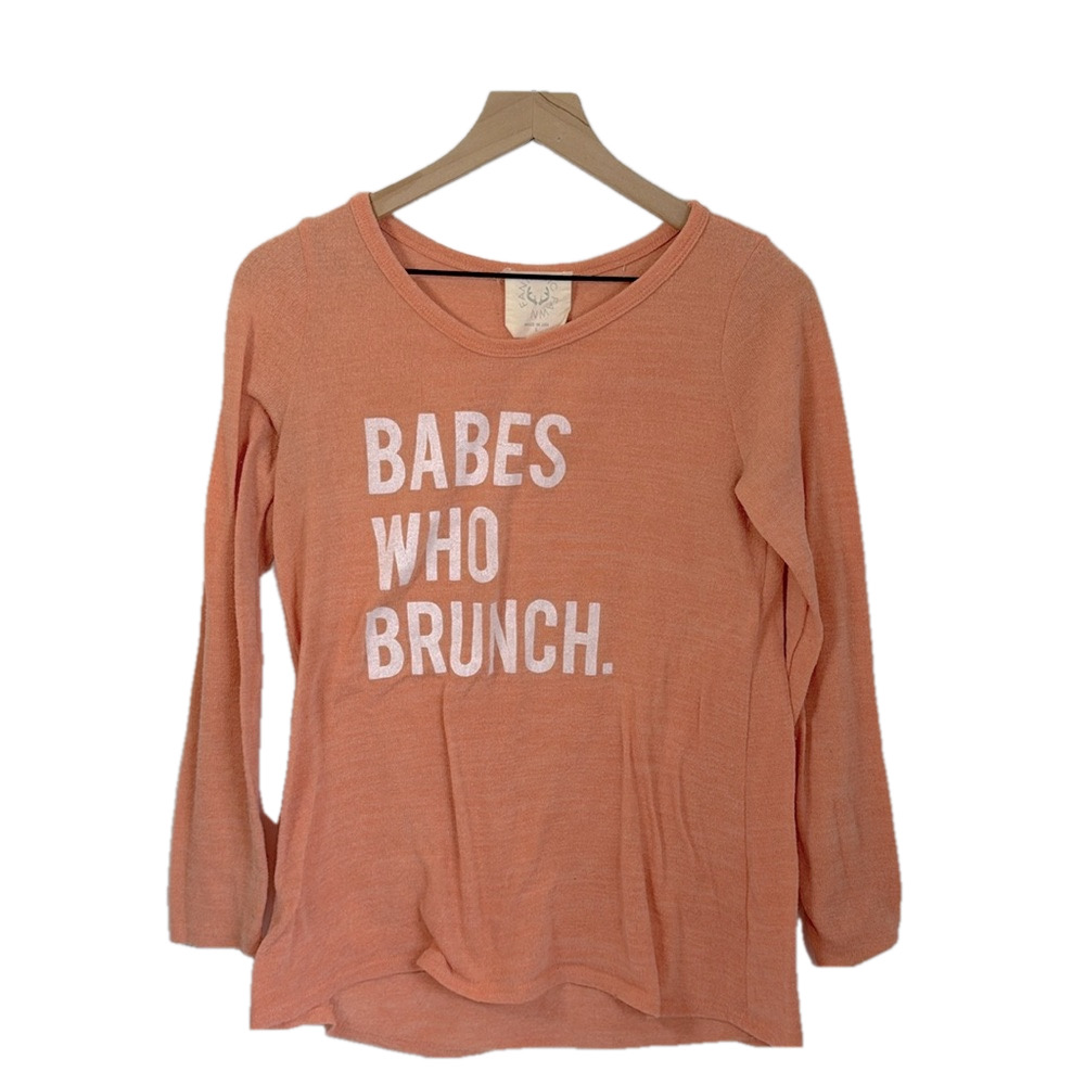 Fantastic Fawn Boutique Babes Who Brunch Orange Sweatshirt